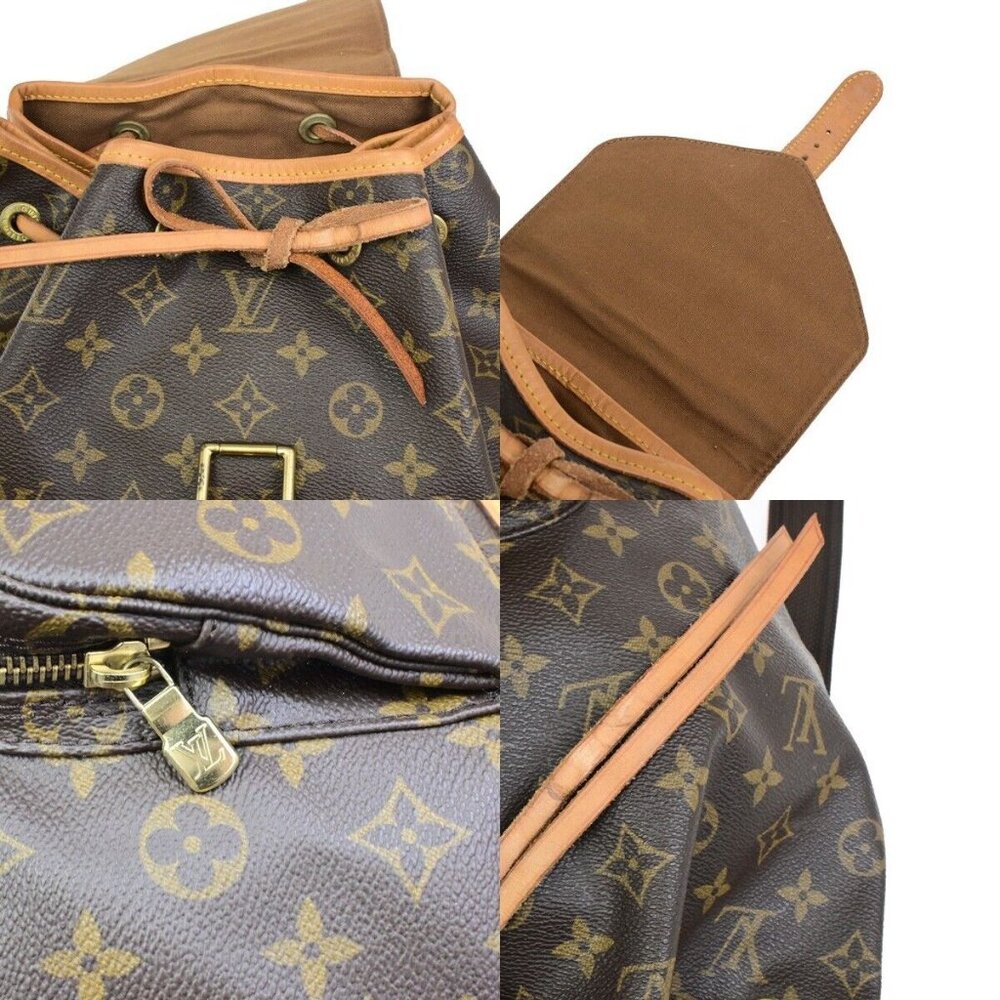 LOUIS VUITTON Montsouris GM Backpack Bag Monogram Leather Brown M51135 15ED904 - Picture 10 of 16